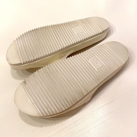 Authentic Ugg Women's Cream Ivory Jayne Patent Leather Sandals Slides US Size 10 - Picture 7 of 8